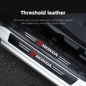 4/5 pcs car emblem threshold anti scratch door sill protector for honda civic fit jazz accord pilot crv odyssey passport city