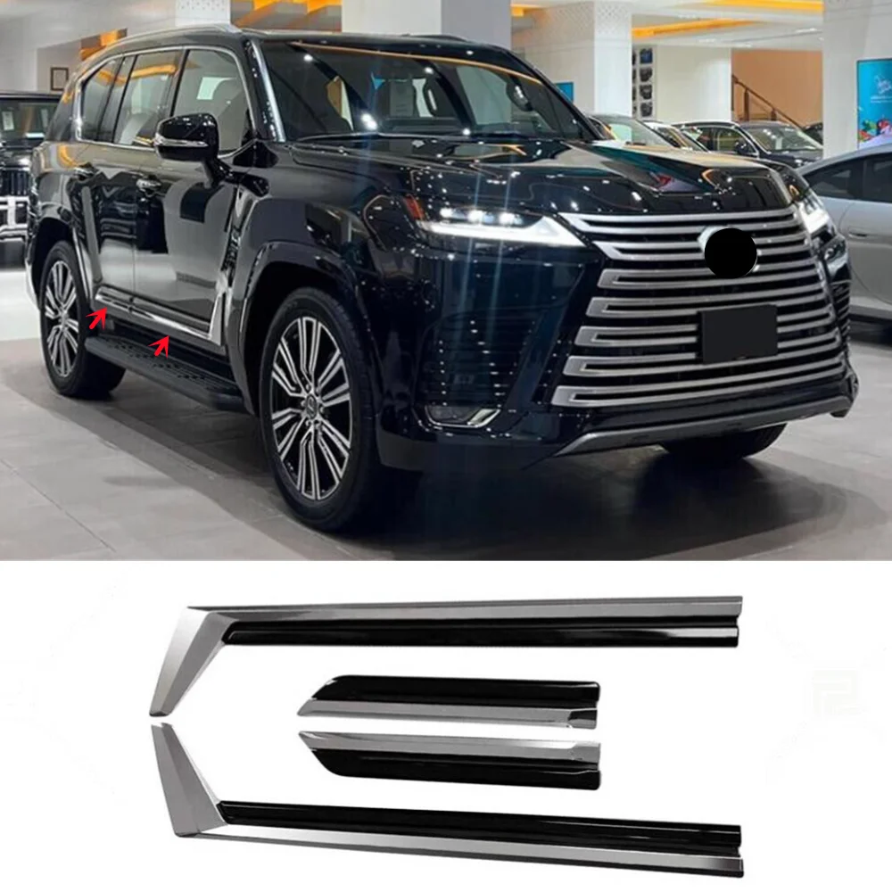 for lexus lx600 2022 2023 2024 abs plastics black+chrome side door moulding door cover trim for lexus lx600 2022 2023 2024 abs plastics black+chrome side door moulding door cover trim