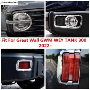 front rear fog light lamp headlight headlamp frame cover trim for great wall gwm wey tank 300 2022 2025 abs black accessories