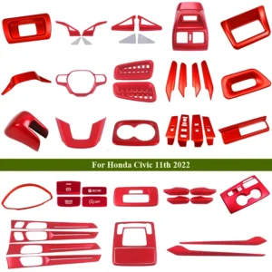 for honda civic 11th gen 2022 2026 dash board trim instrument panel dashboard cover strips frame car interior accessories red