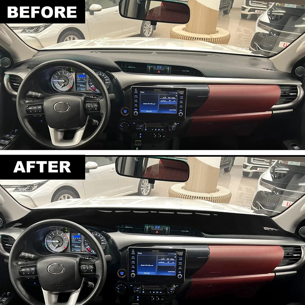 for toyota hilux 2015 2016 2017 2018 2019 2020 2024 car dashboard cover premium flannel mat avoid light pad anti uv case carpet for toyota hilux 2015 2016 2017 2018 2019 2020 2024 car dashboard cover premium flannel mat avoid light pad anti uv case carpet