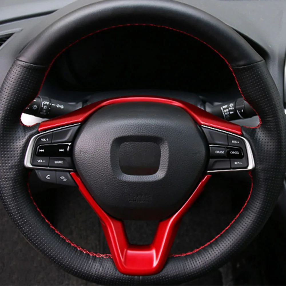 for honda accord 2018 2022 city 2020 2024 steering wheel panel trim sticker decoration cover car interior for honda accord 2018 2022 city 2020 2024 steering wheel panel trim sticker decoration cover car interior