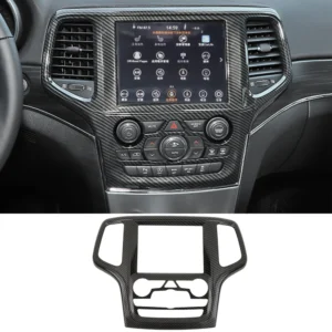 car center console navigation panel decoration cover trim for jeep grand cherokee 2014 2015 2016 2017 2018 interior accessories