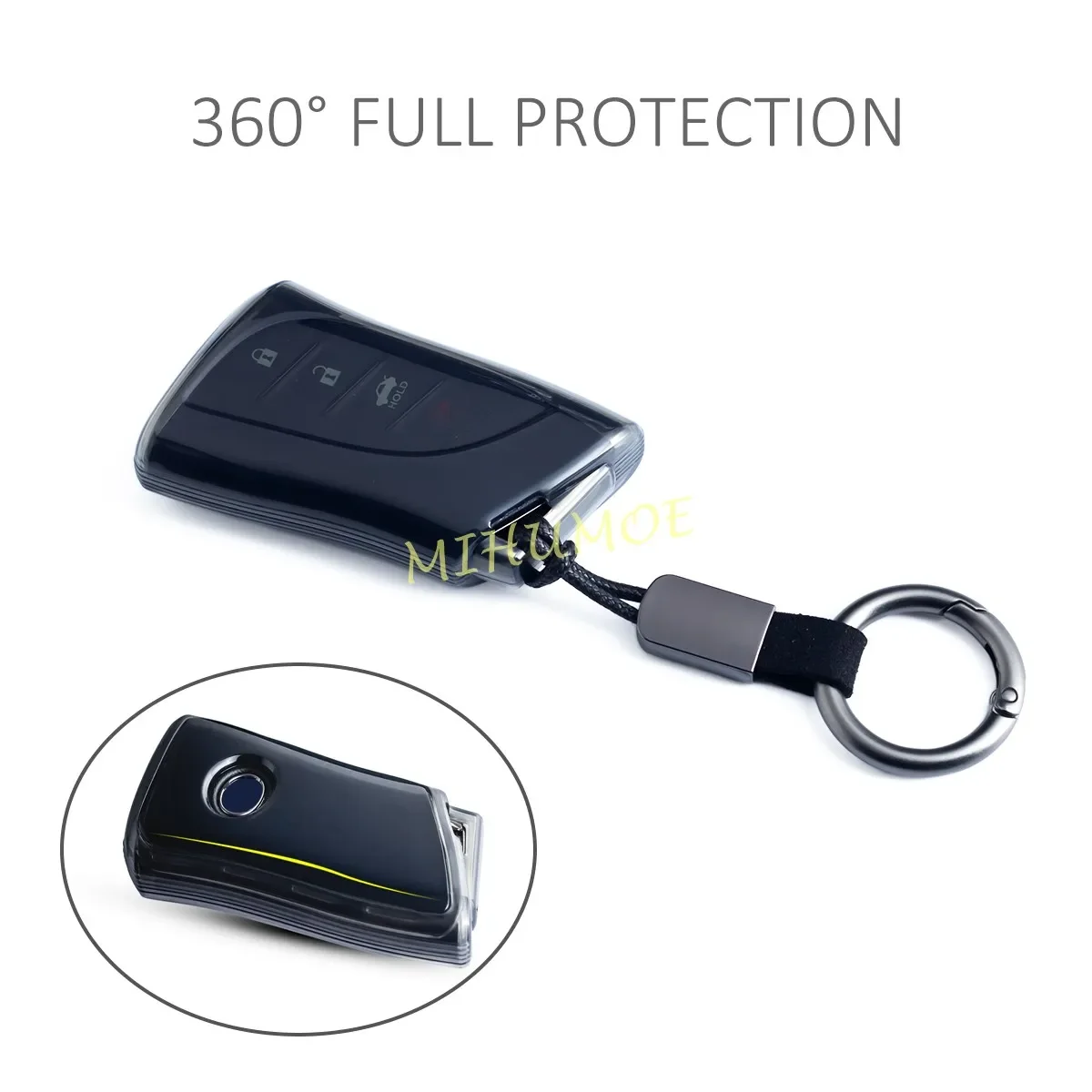for lexus es nx rx rz ux tx lc lx lm ls 250 300 350 450 500 black transparent car key fob case cover keychain for lexus es nx rx rz ux tx lc lx lm ls 250 300 350 450 500 black transparent car key fob case cover keychain