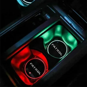 luminous car water cup coaster holder 7 colorful usb charging car led atmosphere light for nissan patrol y60 y61 y62 accessories