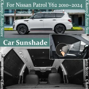 car sun visor for nissan patrol armada y62 2010~2024 anti uv pad window sunshades curtain windshield sun shades auto accessoires