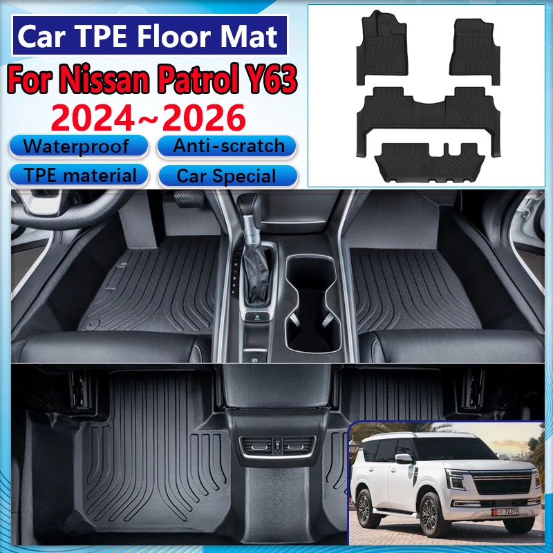 for nissan armada y63 accessories patrol 2024 2025 2026 car trunk floor mat dirt resistant mud carpet full tpe foot pad cushion for nissan armada y63 accessories patrol 2024 2025 2026 car trunk floor mat dirt resistant mud carpet full tpe foot pad cushion