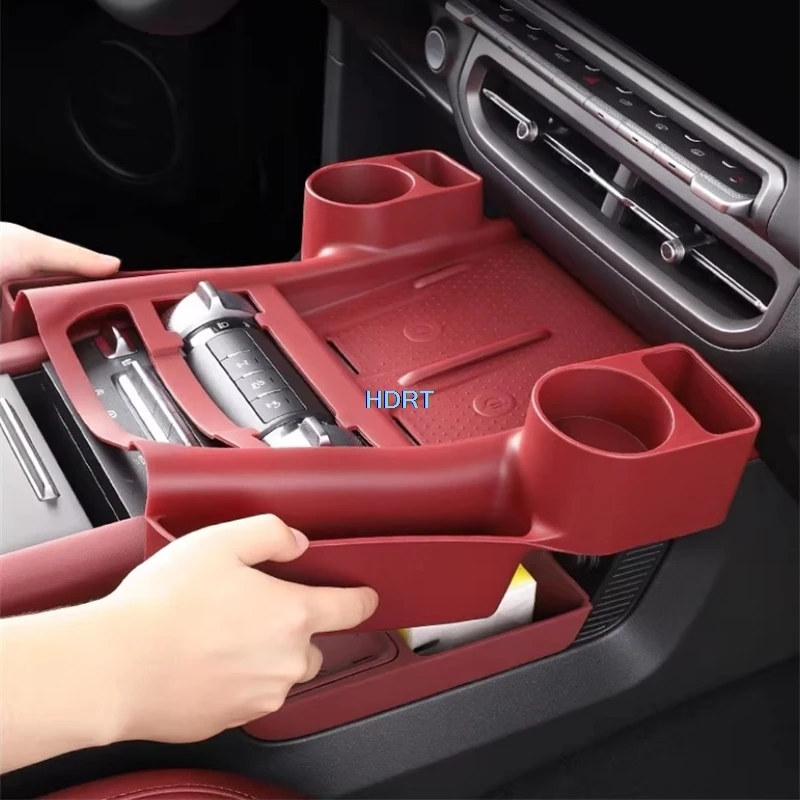 for gwm tank 300 2025 + car styling central control gear shift storage box pad water cup holder compartment organizer tray cover for gwm tank 300 2025 + car styling central control gear shift storage box pad water cup holder compartment organizer tray cover