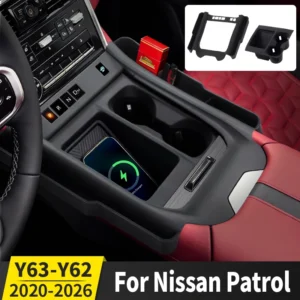 for nissan patrol y62 2020 2023 y63 2024 2026 center console silicone cover anti scratch protective case for cup holder armrest