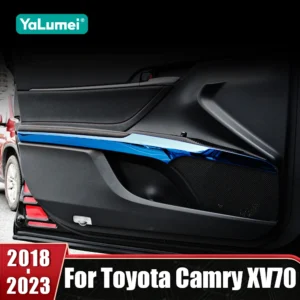 stainless steel car inner door handles panel trim strip cover sticker for toyota camry xv70 2018 2019 2020 2021 2022 2023 hybrid