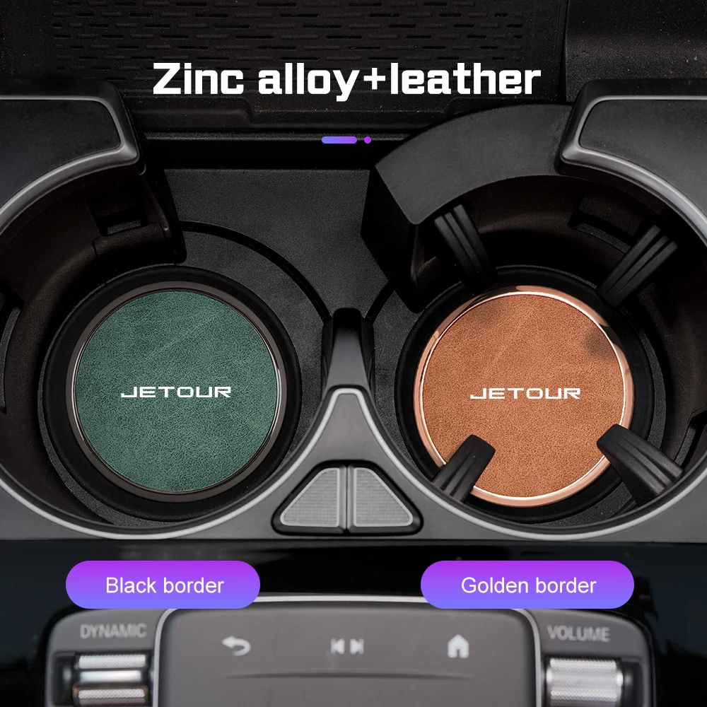 leather alloy car coaster anti slip mat for chery jetour x70 x70sm x90 plus x95 x95pro t2 t3 auto water cup holder pad accessory leather alloy car coaster anti slip mat for chery jetour x70 x70sm x90 plus x95 x95pro t2 t3 auto water cup holder pad accessory