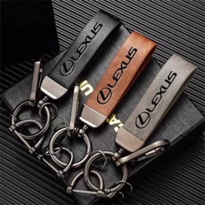 high grade cowhide keychain with car logo key ring accessories for lexus f sport es rx nx ls ux lm lx gx lc rz is ct gs rc hs sc