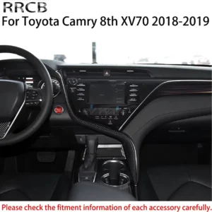 for toyota camry xv70 8th 2018 2019 car accessories dashboard gear headlamp brow trim strip carbon fiber auto interior stickers