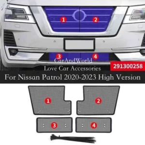 front grille insect screening mesh insert net stainless steel cover trims for nissan patrol armada y62 2012 2020 car accessories