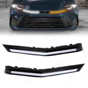 drl for toyota camry 2024 2025 9th gen led daytime running lights car engine hood vent cover decoration turn signal lamp 12v