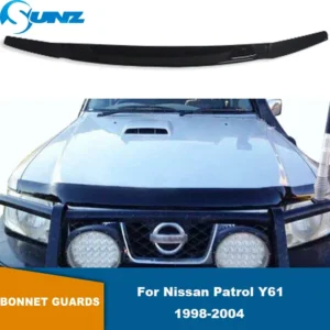 bonnet protector tinted guard for nissan patrol y61 1998 1999 2000 2001 2002 2003 2004 front bug shield hood deflector