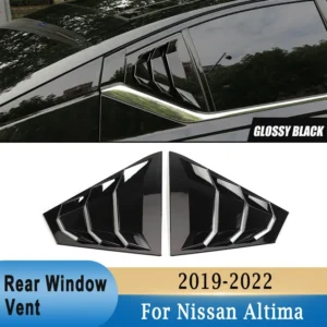 for nissan altima 2019 2022 rear outer side window louvers cover decorative window air vent cover spoiler trim gloss black