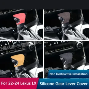 qhcp car silicone gear lever cover shift knob non slip grip handle head case fits for lexus lx600 2022 2024 interior accessories