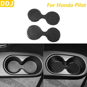 soft carbon fiber inner door water cup holder pad slot panel trim cover for honda pilot 2016 2022 interior accessories sticker