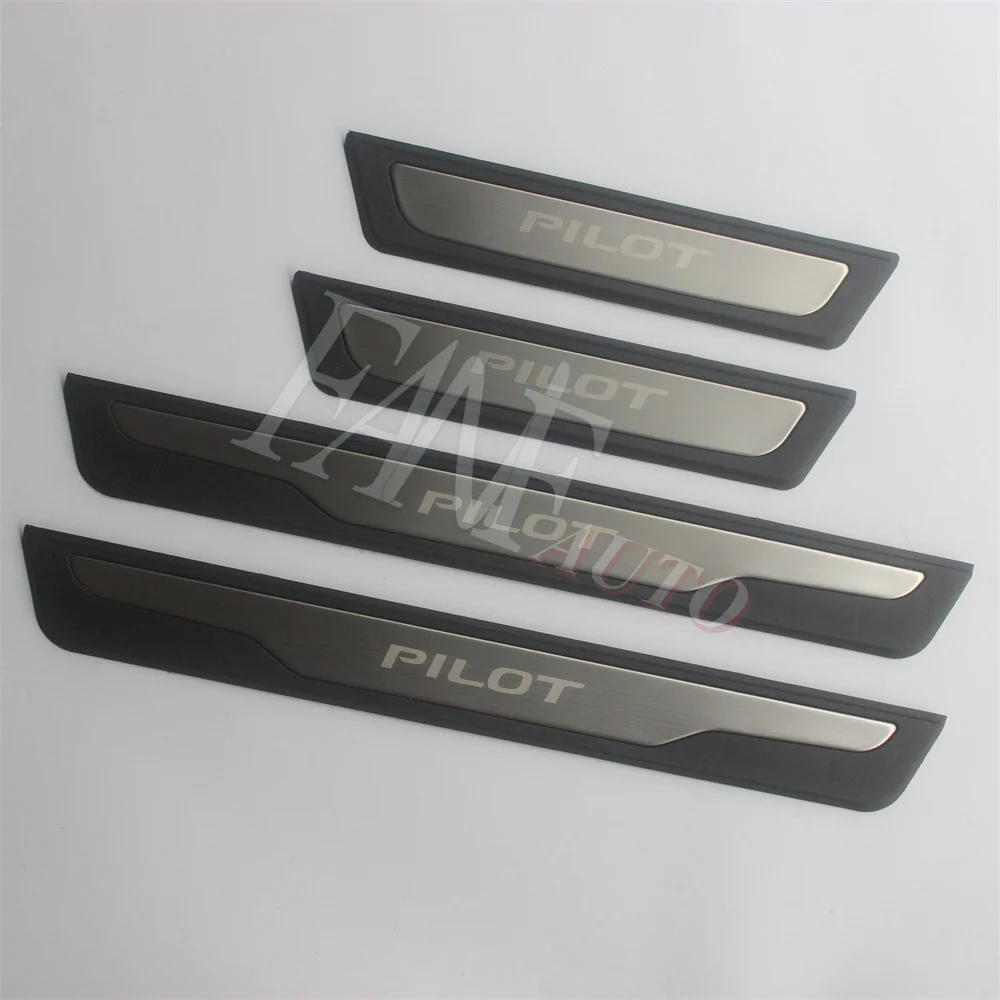car styling stainless steel door sill scuff plate guard protector trim for honda pilot 2016 2021 3th car styling stainless steel door sill scuff plate guard protector trim for honda pilot 2016 2021 3th