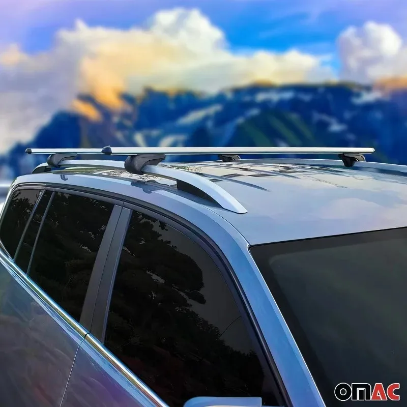 roof rack cross bars for gmc acadia 2024 2026, alu silver luggage carrier 2 pcs roof rack cross bars for gmc acadia 2024 2026, alu silver luggage carrier 2 pcs