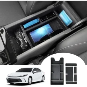 for toyota camry xv80 2025 center console tray armrest divider durable abs black functional storage box car interior accessories