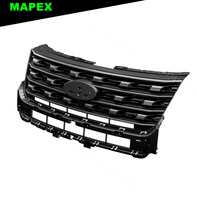 for ford explorer 2016 2017 front bumper upper grille glossy black painted for ford explorer 2016 2017 front bumper upper grille glossy black painted