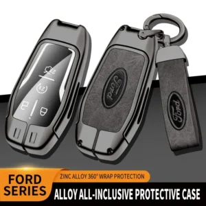 car metal leather remote key case cover ford fusion mondeo mustang f 150 explorer edge 2015 2018 car key protection accessories
