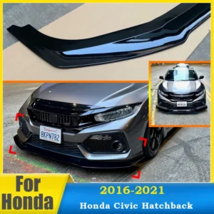 for honda civic 2016 2021 10th fk7 hatchback si 2&4 door 3pcs gr style car front bumper lip spoiler guard protector body kits