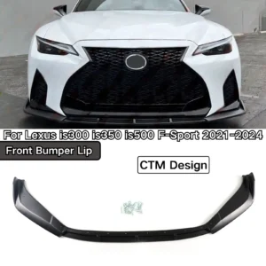 for lexus is300 is350 is500 f sport 2021 2002 2024 front bumper lip spoiler splitter glossy black 3pcs body kit car accessories