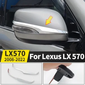 rearview mirror cover highlight strip chrome for 2016 2021 lexus lx 570 lx570 decoration modification accessories 2020 2019 2018