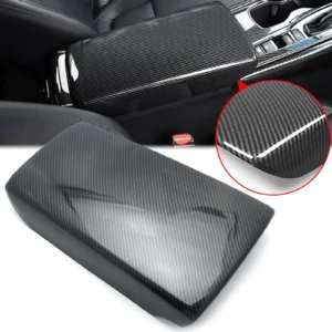 carbon fiber style center console armrest box panel cover molding trim for honda accord 2018 2021