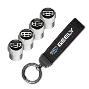 geely car tire wheel valve caps cover car key chain ring keychain for geely coolray geometry c gx3 emgrand ec7 lc panda tugella