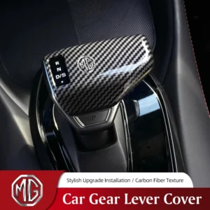mg car gear lever protective cover carbon fiber gear stick cap for morris garages mg3 mg5 mg6 mg7 gt gs hector hs zs zx ezs ehs