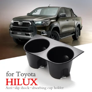 water cup holder storage box for toyota hilux sr5 4x4 2015 2022 revo cup box non slip pad mat shock absorbing car accessories