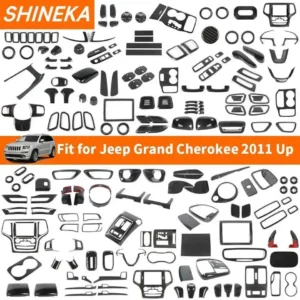 shineka car carbon fiber grain decoration cover for jeep grand cherokee 2011 2012 2013 2014 2020 interior & exterior accessories