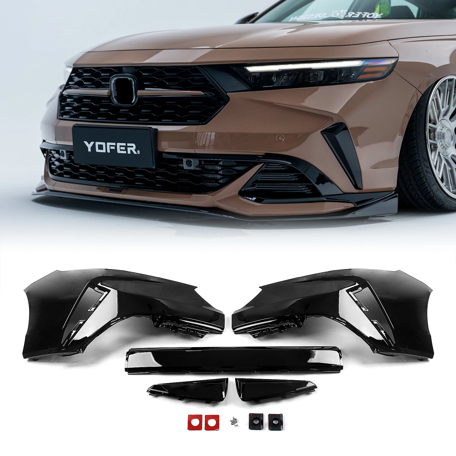 car exterior front bumper spoiler lip chin split splitter body kit for honda 11th gen accord 2023 2024 2025 yofer car exterior front bumper spoiler lip chin split splitter body kit for honda 11th gen accord 2023 2024 2025 yofer
