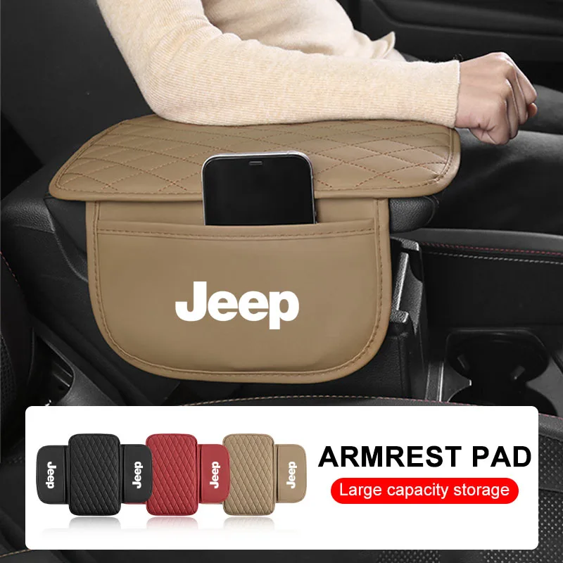 1pcs leather car armrest mat tissue boxes height pad armrest box for jeep wrangler grand cherokee renegade tyre stem air caps 1pcs leather car armrest mat tissue boxes height pad armrest box for jeep wrangler grand cherokee renegade tyre stem air caps