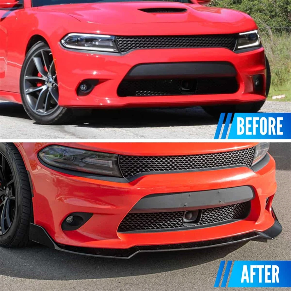 3pcs for dodge charger srt r/t scat front bumper lip splitter auto exterior modification protection parts car style 3pcs for dodge charger srt r/t scat front bumper lip splitter auto exterior modification protection parts car style