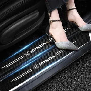 carbon fiber car door threshold sticker auto trunk protective strip for honda fit civic accord 7 8 9 10 pilot city jazz crv hrv