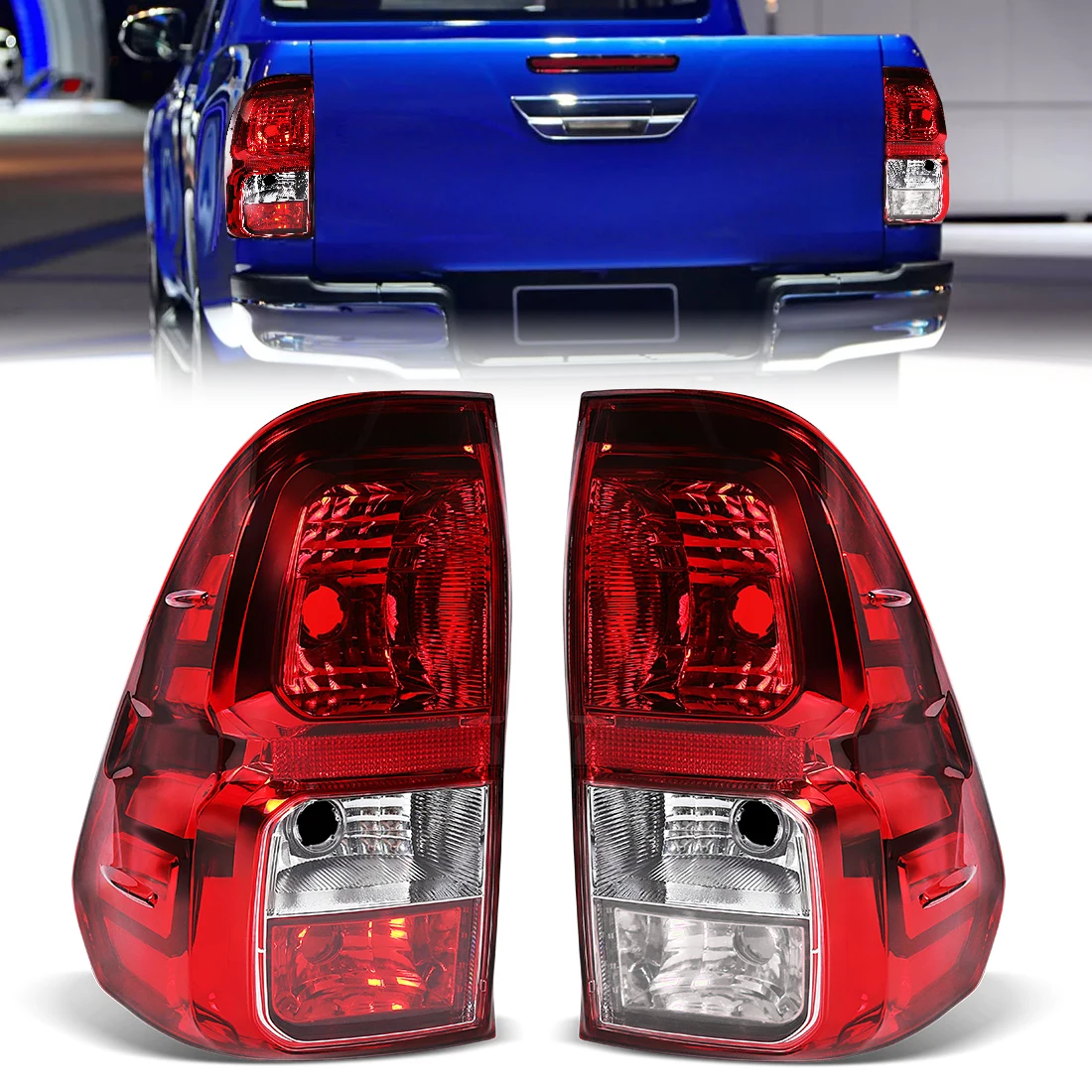 2pcs taillight for toyota hilux revo pickup 2015 2016 2017 2018 rear bumper tail lamp turn signal brake lights car accessories 2pcs taillight for toyota hilux revo pickup 2015 2016 2017 2018 rear bumper tail lamp turn signal brake lights car accessories