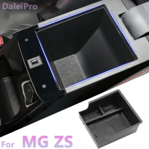 for mg zs armrest storage box center console organizer tray storage box silicone phone holder pad car for mg zs accessories