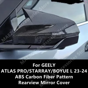 for geely atlas pro/starray/boyue l 23 24 abs carbon fiber pattern rearview mirror cover,modification accessories refit