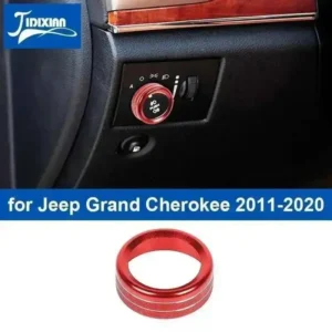 jidixian car headlight switch decoration ring cover for jeep grand cherokee 2011 2012 2013 2014 2015 2016 2017 2018 2019 2020