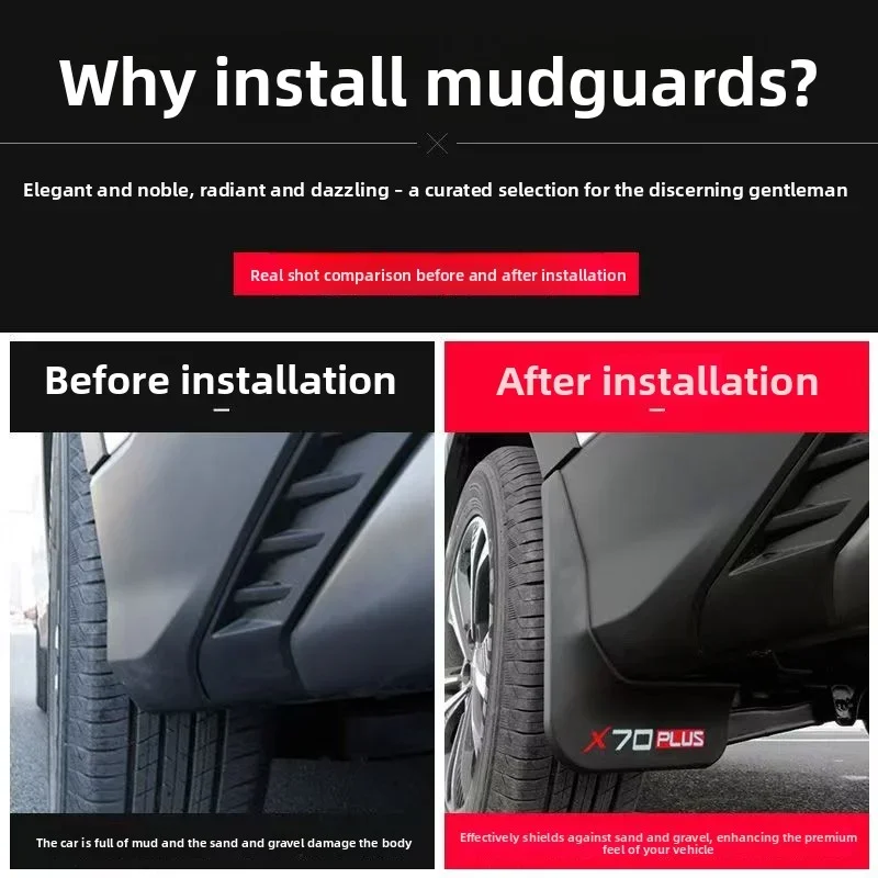 4pcs car mud flaps for chery jetour x70 plus 2023 2024 mudflap fender anti splash mudguards guard splash outer 4pcs car mud flaps for chery jetour x70 plus 2023 2024 mudflap fender anti splash mudguards guard splash outer