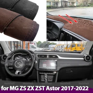 car styling suede leather dashmat dashboard cover pad black dash mat carpet for mg zs zx zst astor 2017 2018 2019 2020 2021 2022