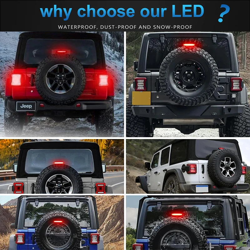 1pcs led rear 3rd third brake cargo lights car high mount stop lamps for jeep wrangler jl 2018 2024 smoked red car 1pcs led rear 3rd third brake cargo lights car high mount stop lamps for jeep wrangler jl 2018 2024 smoked red car
