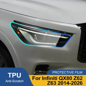 for infiniti qx80 z62 z63 2014 2026 smoke black high gloss pre cut tpu headlight protective film ppf anti scratch vinyl wrap kit