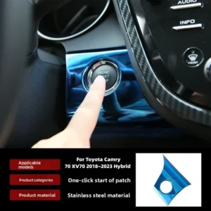 for toyota camry 70 xv70 2018~2023 hybrid car center console gear shift panels button stickers one button start trim protect kit