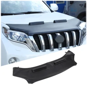 pu leather car engine cover front hood protection for toyota land cruiser prado fj150 150 2010 2017 exterior accessories